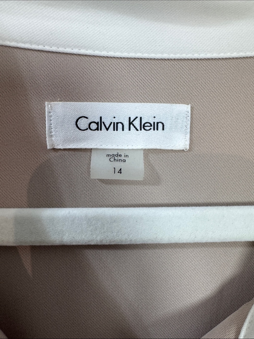 (Sizes 14,16) Calvin Klein Khaki, Black and Cream Shirt Dress - Picture 6 of 12